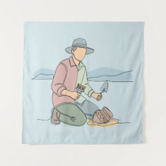 Tapete De Parede Arqueólogo simples, arte de uma linha contínua