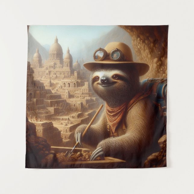 Tapete De Parede Arqueólogo Sloth (Frente)