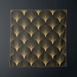 Tapete De Parede Art Deco Pattern. Serralheiro preto sem costura e<br><div class="desc">Art Deco Pattern. Fundo preto e ouro sem costura. Conchas metálicas ou escamas para revestimento de rendas. Design geométrica minimalista. Linhas de safra. Motivos dos anos 1920-30. Ilustração da safra do luxo</div>