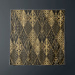 Tapete De Parede Art Deco Pattern. Serralheiro preto sem costura e<br><div class="desc">Art Deco Pattern. Fundo preto e ouro sem costura. Conchas metálicas ou escamas para ornamento de rendas em rombos. Design geométrica minimalista. Linhas de safra. Motivos dos anos 1920-30. Uma manta de retalhos de luxo.</div>