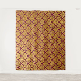 Tapete De Parede Art Deco Scales da Sereia - Magenta