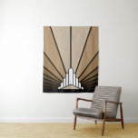Tapete De Parede Art deco sun em bronzeado<br><div class="desc">Um padrão solar clássico de deco de arte criado em bronzeado. Um padrão icônico da ascensão solar por trás de um edifício estilizado em forma de arte. Um design simples, mas elegante, verdadeiro à era</div>