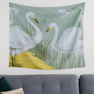 Tapete De Parede Art Nouveau Swans