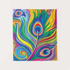 Tapete De Parede Arte Abstrata de Penas de Pavão