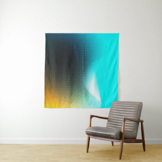 Tapete De Parede Arte abstrata em mesh com gradiente laranja-turque