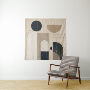 Tapete De Parede Arte Abstrata Geométrica Minimalista de Luxo em NB