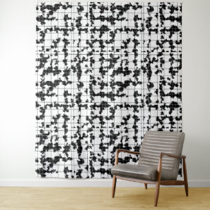 Tapete De Parede Arte abstrata orgânica preto e branco Design