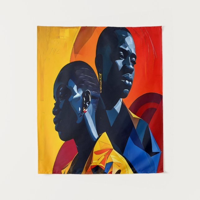 Tapete De Parede Arte Abstrato Afrocêntrica Moderna (Frente)