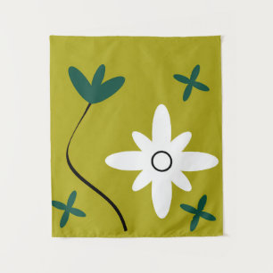 Tapete De Parede Arte Botânica Abstrata Flor de Margarida Minimalis