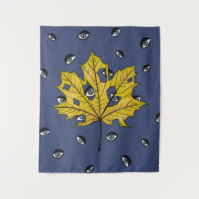 Tapete De Parede Arte Botânica Assustadora de Folhas (Frente)