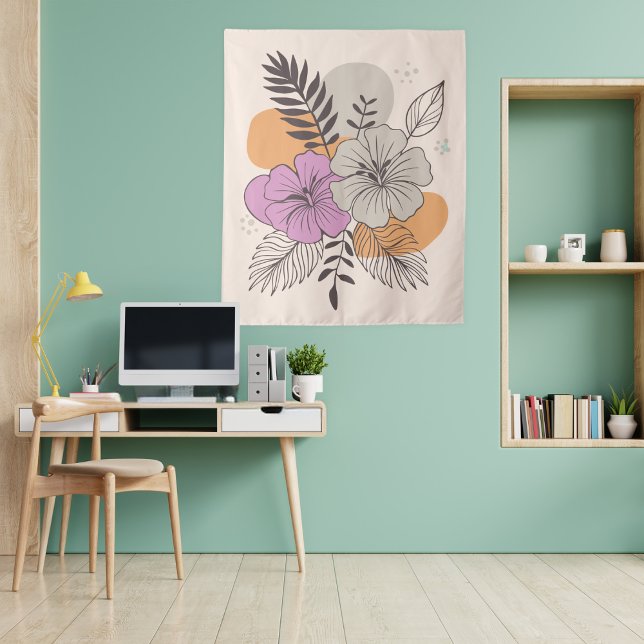 Tapete De Parede Arte Botânica de Paraíso Tropical, Boho (Criador carregado)