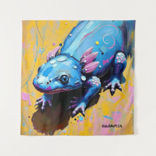 Tapete De Parede Arte Colorida de Salamandra na Parede – Anfíbios A