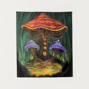 Tapete De Parede Arte Colorido de Cogumelo Floresta Caprichosa Cott