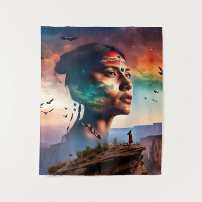 Tapete De Parede Arte com espírito tribal (Frente)