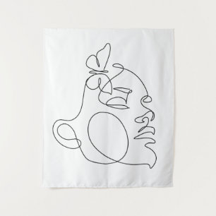 Tapete De Parede Arte da Linha do Rosto da Mulher
