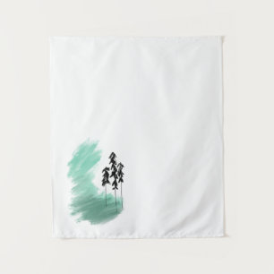 Tapete De Parede arte de árvore verde escandinava simples menta mod