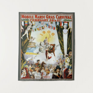 Tapete De Parede Arte de Cartaz do Carnaval de Mardi Gras Móvel Vin