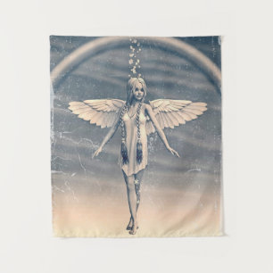 Tapete De Parede Arte de Chuva de Arco-Íris Anjo Guardião Vintage