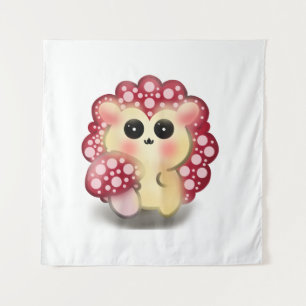 Tapete De Parede Arte de Cogumelo Vermelho Kawaii Fofoouriço
