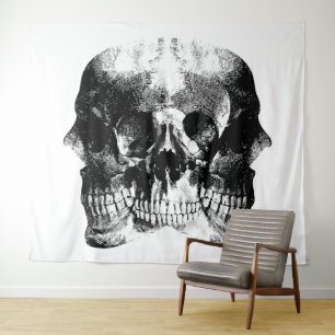 Tapete De Parede Arte de Crânio Gótico Sombrio
