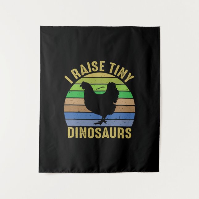Tapete De Parede Arte de Frango Eu Crio Dinossauros Minúsculos (Frente)