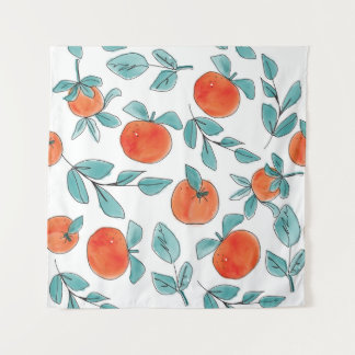 Tapete De Parede Arte de linha laranja: padrão sem costura