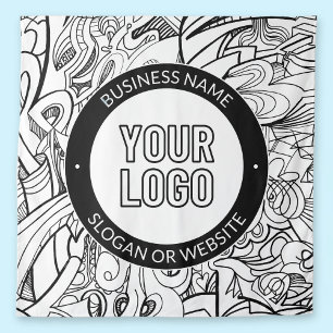 Tapete De Parede Arte de Linha Moderna & Seu Logotipo com Texto Edi