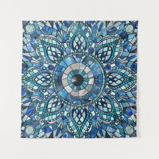 Tapete De Parede Arte de Mandala Mosaica Amuleta mau (Frente)