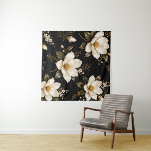 Tapete De Parede Arte de Padrão Floral de Magnólia de Luxo