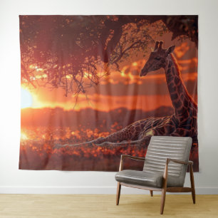Tapete De Parede Arte de Parede de Animais - Foto de Girafa Safari