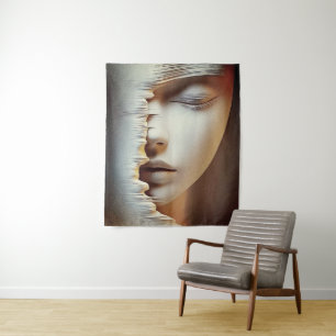 Tapete De Parede Arte de Parede de Rosto Feminino Abstrato – Textur