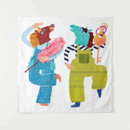 Tapete De Parede Arte de Personagem de Colagem de Cavalo Moderno (S