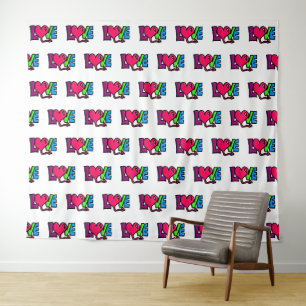 Tapete De Parede Arte de Tipografia de Palavra de Amor
