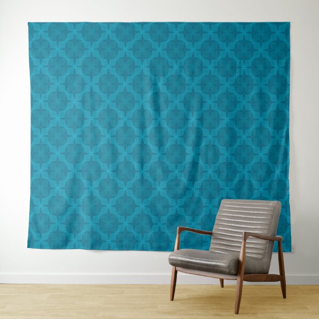 Tapete De Parede Arte deco geométrico azul (In Situ (Horizontal))