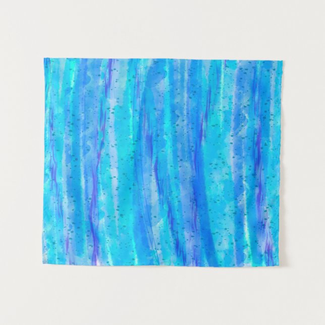 Tapete De Parede Arte digital Aqua Blue, Purple e Teal Abstrato (Frente (Horizontal))