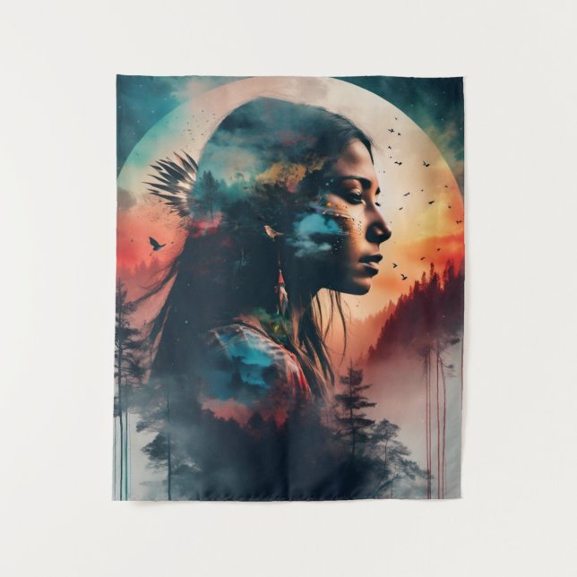 Tapete De Parede Arte do Patrimônio indígenas (Frente)