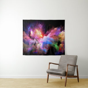 Tapete De Parede arte em nuvem abstrata vibrante surreal de Slipper