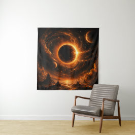 Tapete De Parede Arte Espacial para Parede com Eclipse, Impressão d