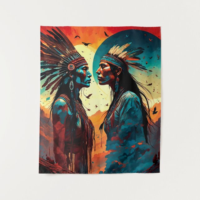 Tapete De Parede Arte Espiritual Nativa (Frente)