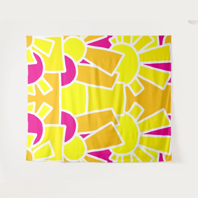 Tapete De Parede Arte Festiva Doodle Sol 42 (Frente (Horizontal))