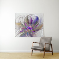 Arte floral abstrata fractal colorida e energética