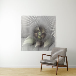 Tapete De Parede Arte Fractal de Forma 3D Abstrata Moderna