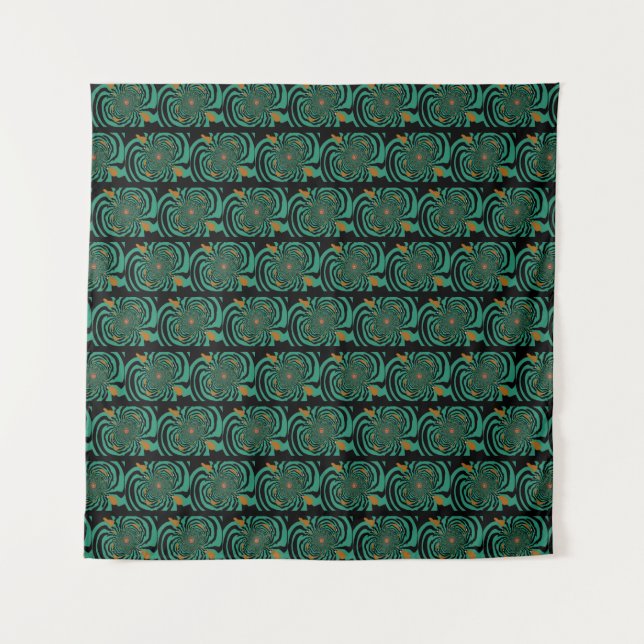 Tapete De Parede Arte Fractal Verde Floresta Design (Frente)