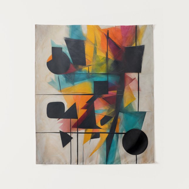 Tapete De Parede Arte Geométrica Abstrato Dinâmica (Frente)