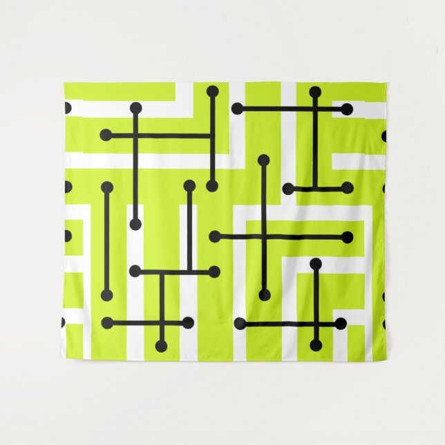 Tapete De Parede Arte Geométrica Maze Chartreuse (Frente (Horizontal))
