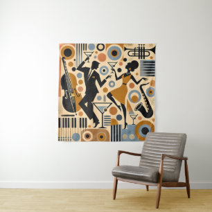 Tapete De Parede Arte Minimalista da Era do Jazz de Meados do Sécul