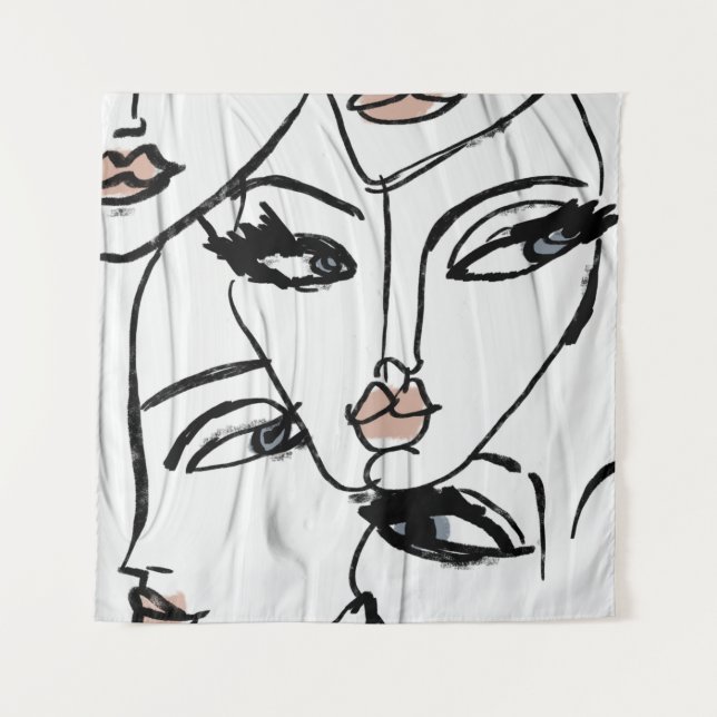 Tapete De Parede Arte minimalista das mulheres (Frente)