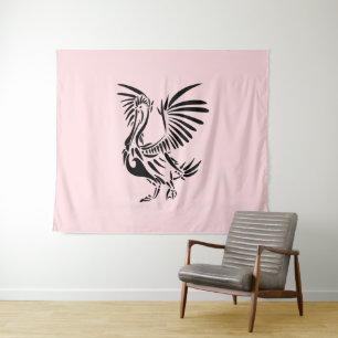 Tapete De Parede Arte Pelicana Tribal a Rosa