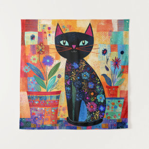 Tapete De Parede Arte Popular de Gato Preto