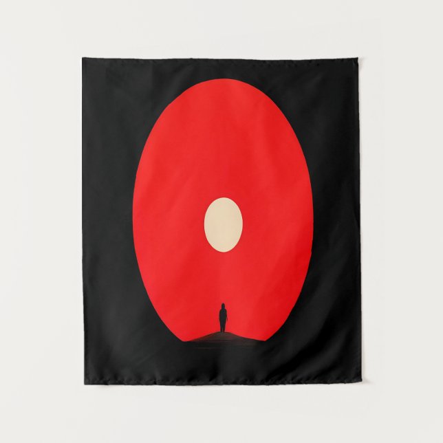 Tapete De Parede Arte Silhueta Minimalista Abstrato sunset (Frente)